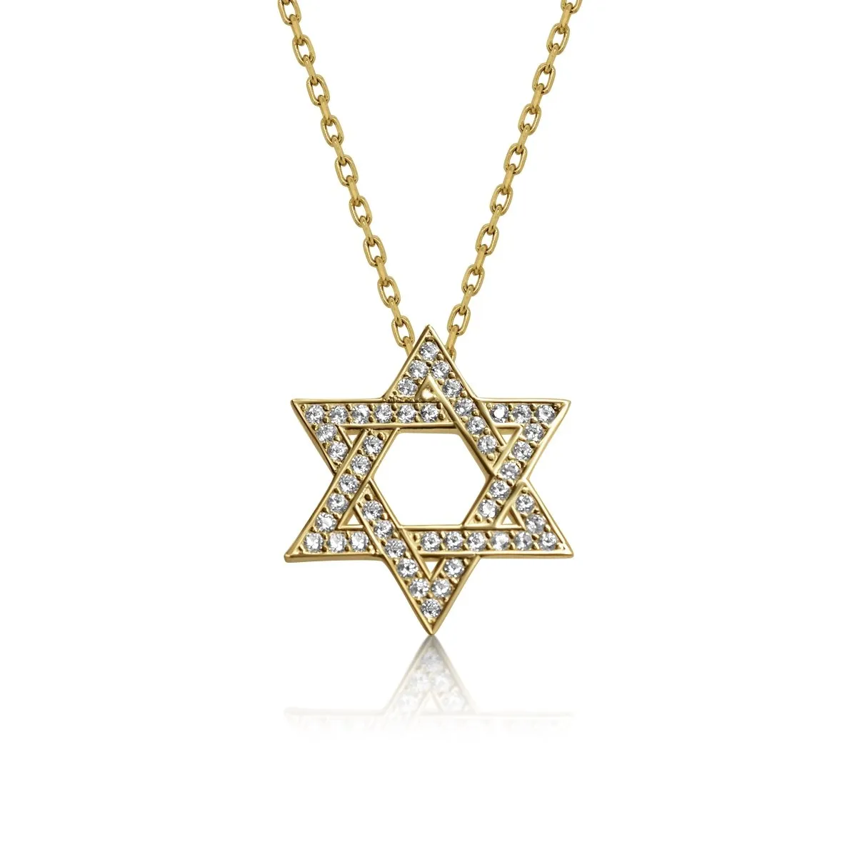Jewish Star Necklace | Blue or Clear Gemstones