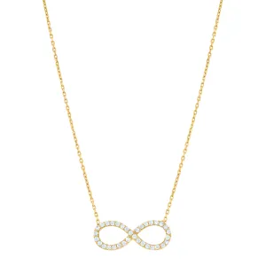 Keene Jewelers 14kt Yellow Gold Womens Cubic Zirconia Love Infinity Charm Pendant