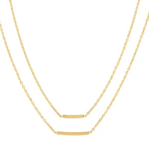 Keene Jewelers 14kt Yellow Gold Womens Polished Finish Double Bar Necklace Size 18 Inches