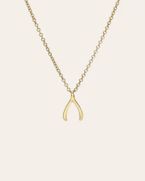 Kids 14k Gold Mini Wishbone Necklace