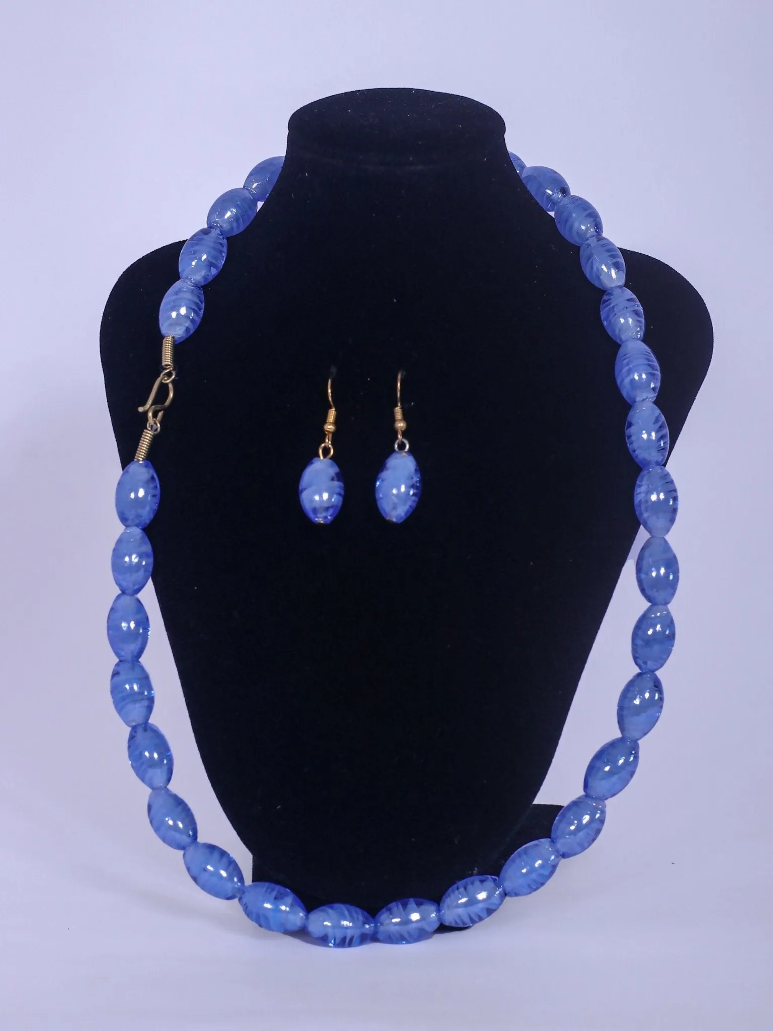 Klewisia Closet Shiny Pearls Necklace - Light Blue