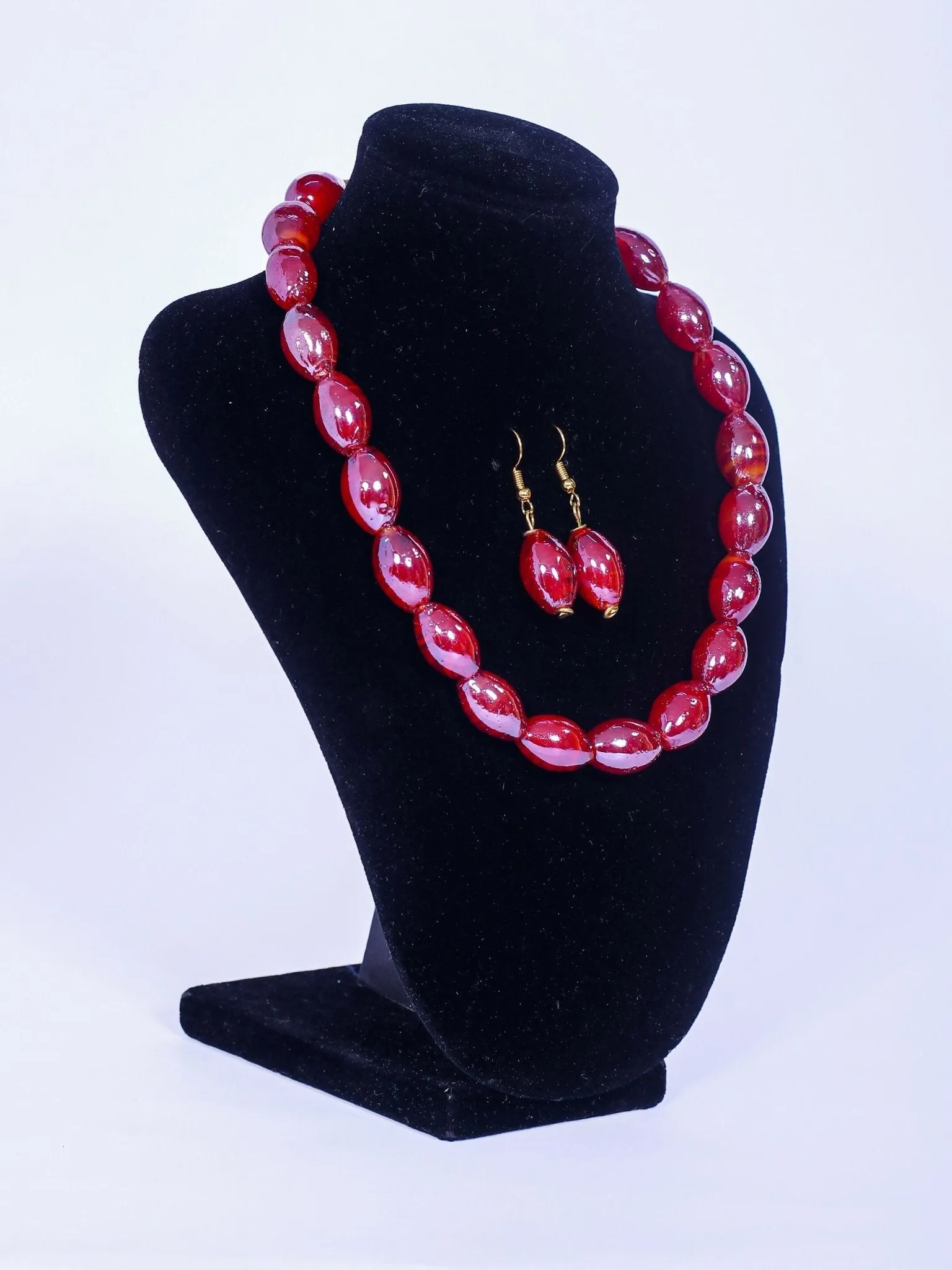 Klewisia Closet Shiny Pearls Necklace - Red