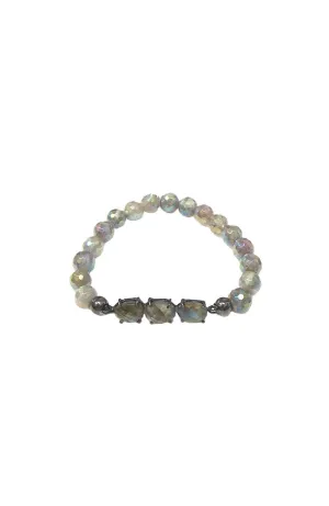 Lab Gunmetal 3 Stone Bracelet