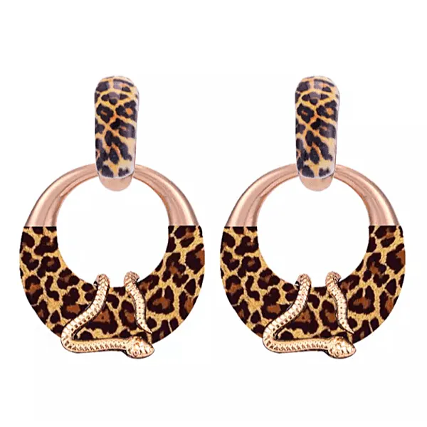 Large Bold Gold Snake Hoop Earrings - Multiple Colors