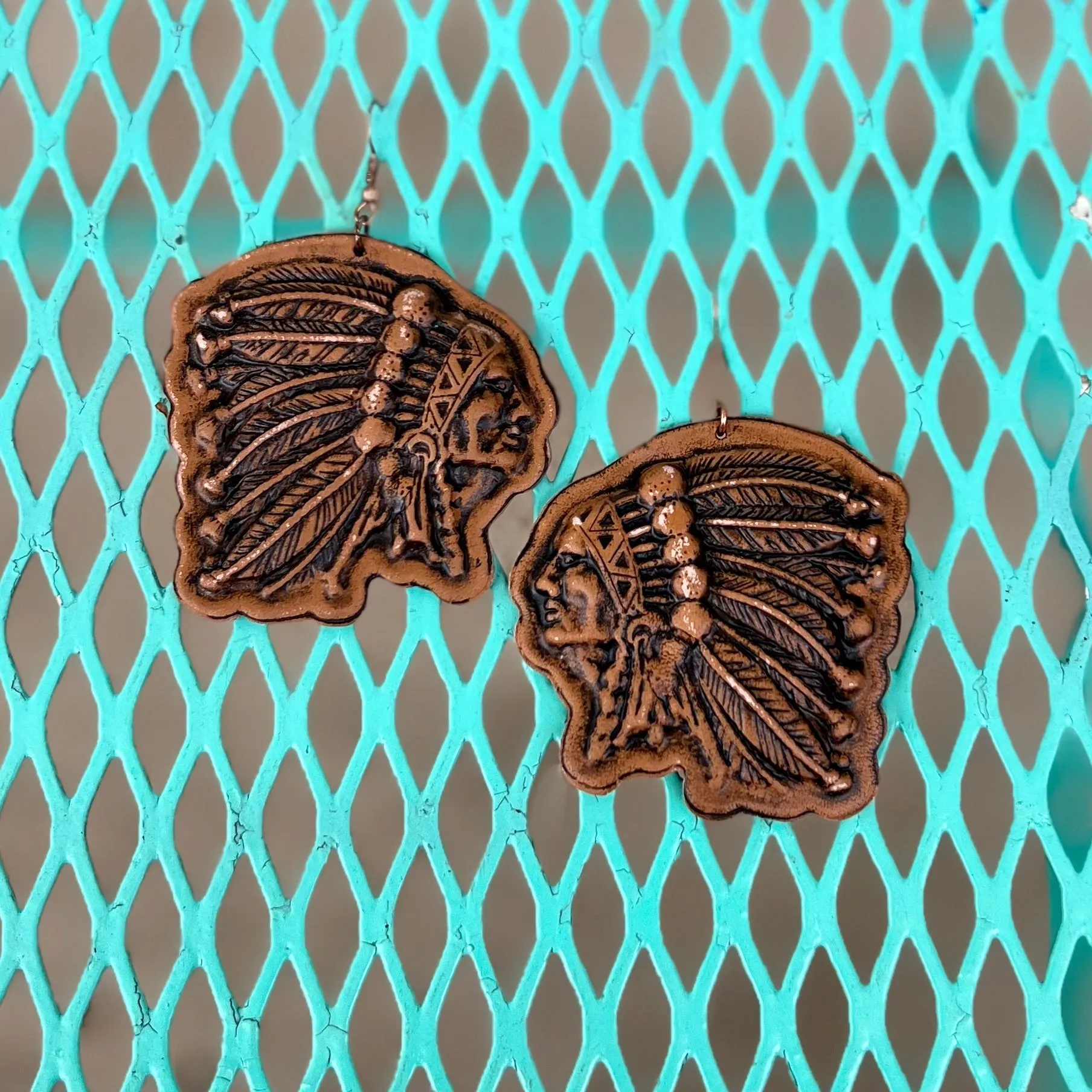 Leather Chief of Chiefs Earrings