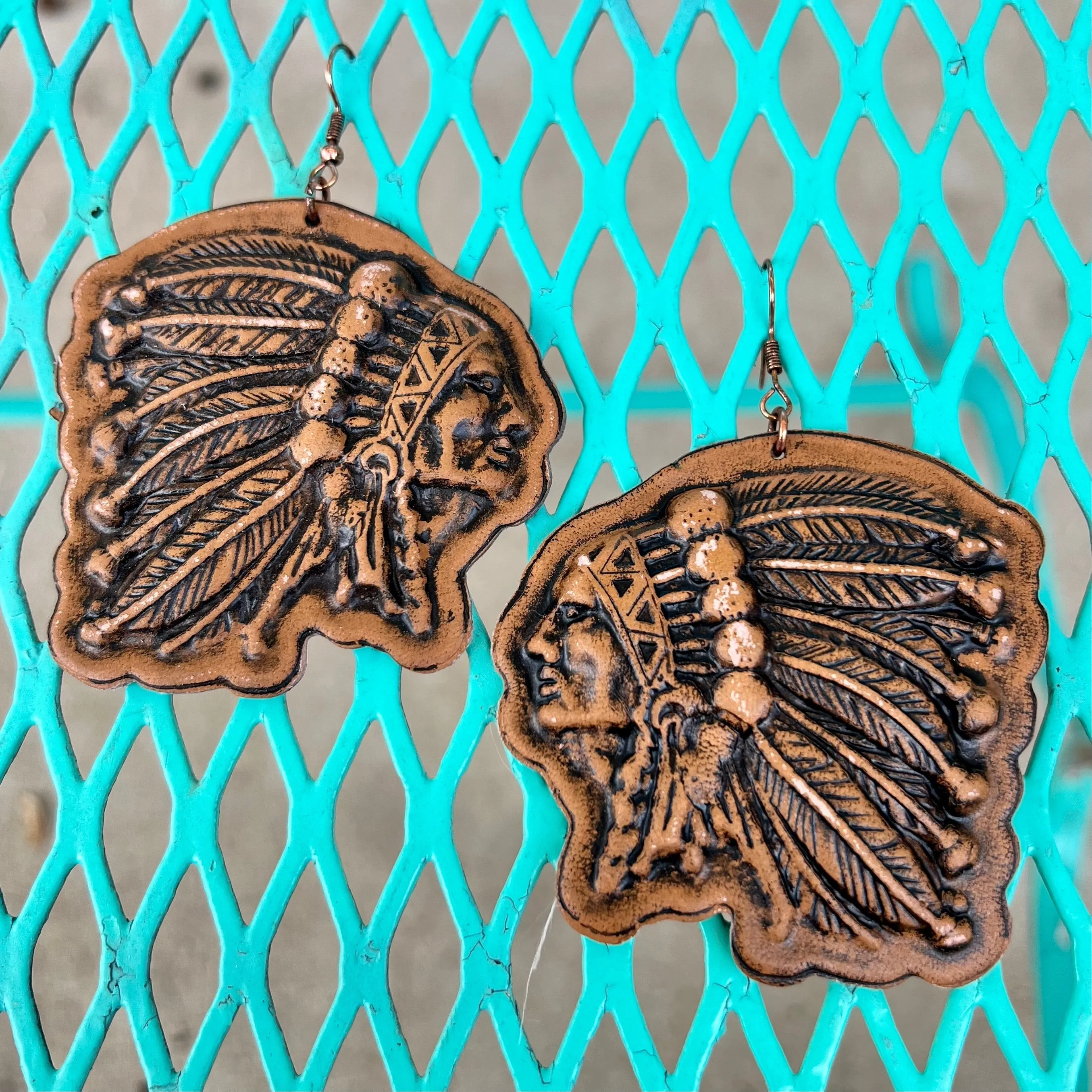 Leather Chief of Chiefs Earrings