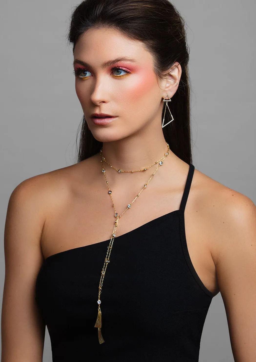 Libby Crystal Triangle Earrings