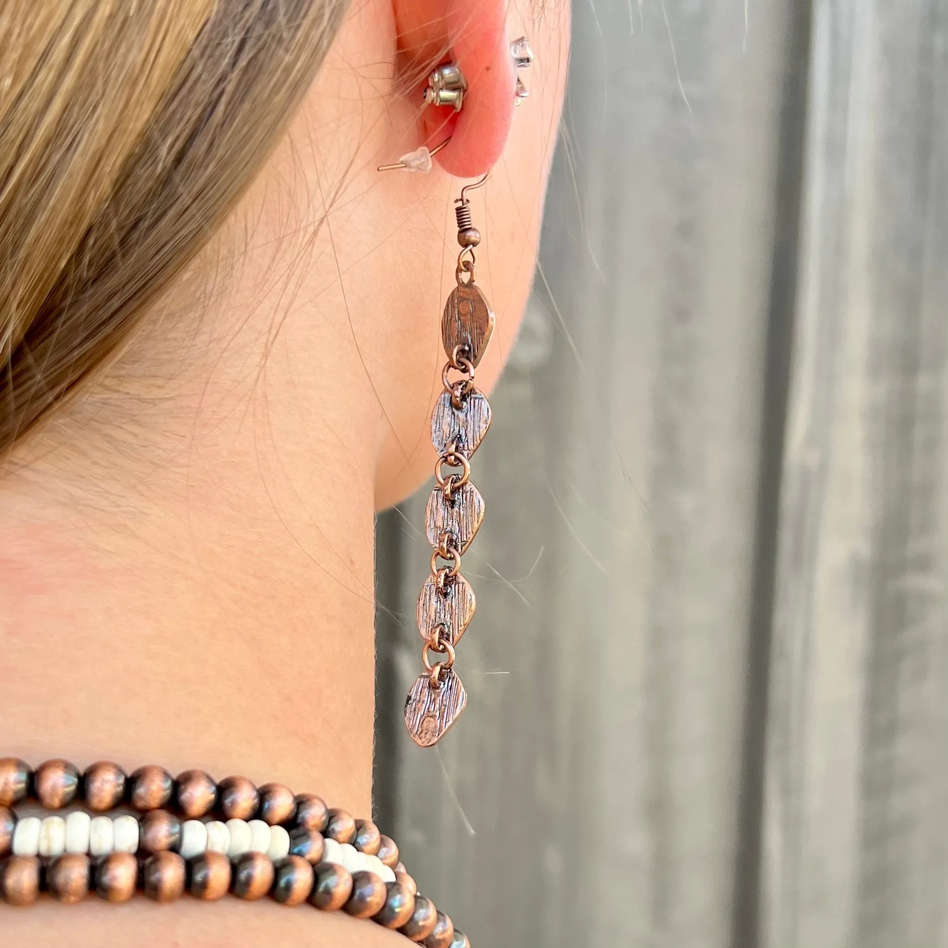 Linked To Copper Earrings