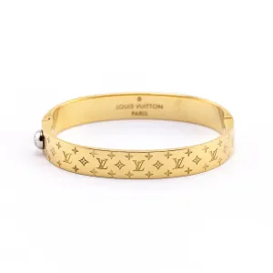 Louis Vuitton Gold-Tone Nanogram Bracelet