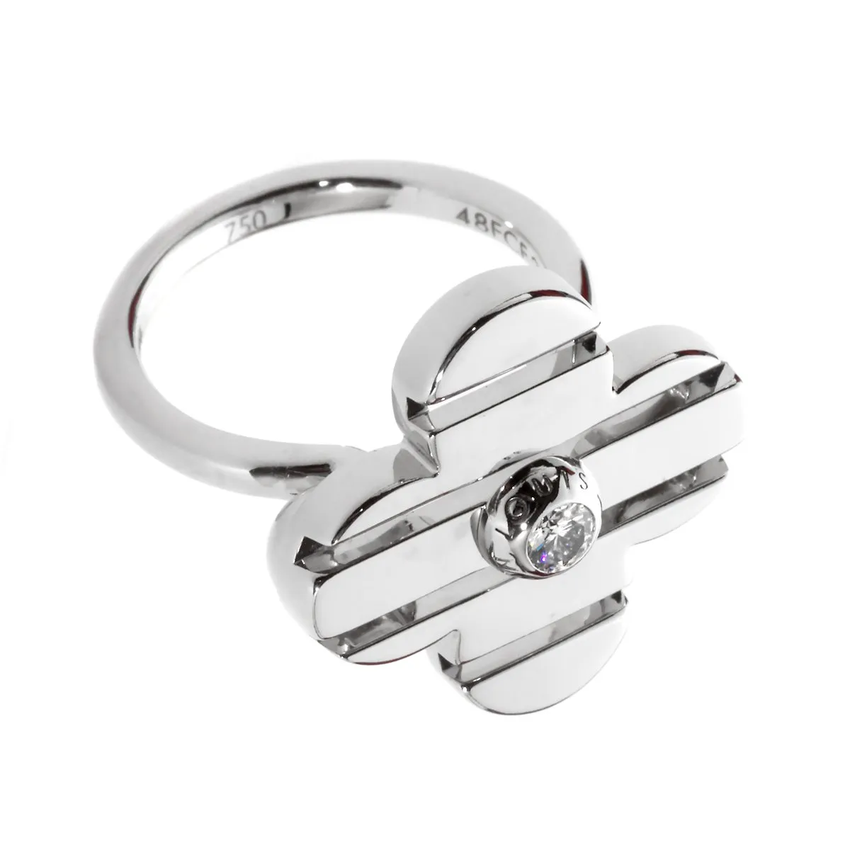 Louis Vuitton Petite Fleur Flower White Gold Diamond Ring
