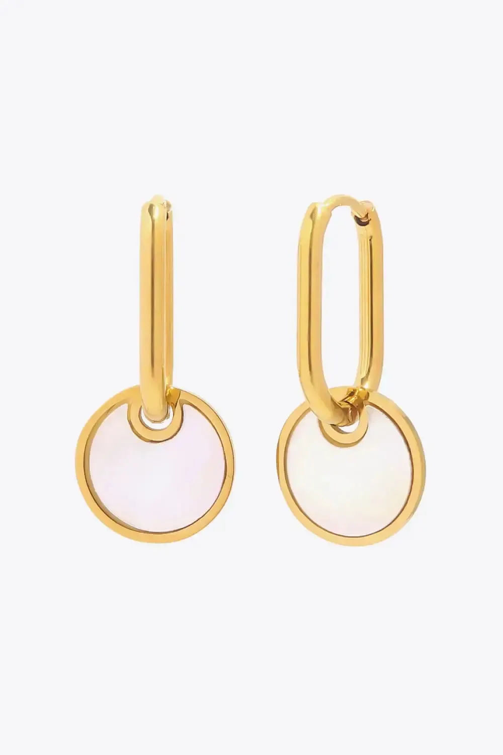 LOVCIA Copper White Mother-Of-Pearl Drop Earrings