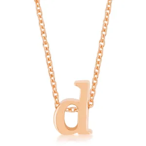LOVCIA Rose Gold Tone Alphabet D Necklace Pendant
