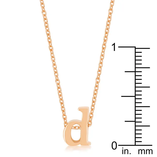 LOVCIA Rose Gold Tone Alphabet D Necklace Pendant