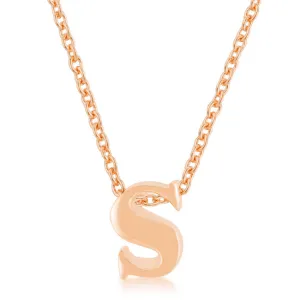 LOVCIA Rose Gold Tone Alphabet S Necklace