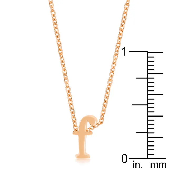 LOVCIA Rose Gold Tone Initial F Necklace
