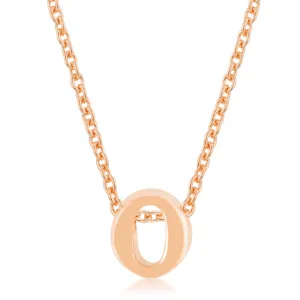 LOVCIA Rose Gold Tone Initial O Necklace Pendant