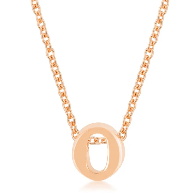 LOVCIA Rose Gold Tone Initial O Necklace Pendant
