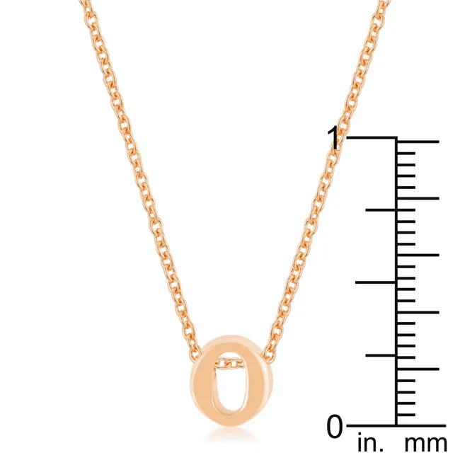 LOVCIA Rose Gold Tone Initial O Necklace Pendant
