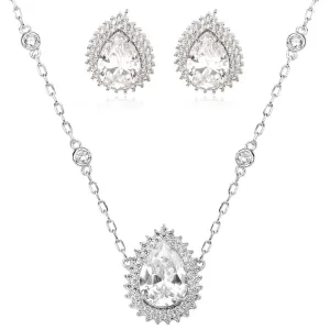 LUXURIOUS DROP SET | Double White Rhodium Plated