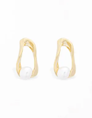 Luxurious Gold-Plated Freshwater Pearl Studs by Percocero