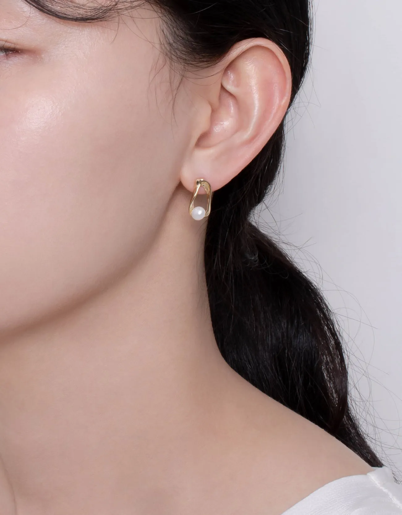 Luxurious Gold-Plated Freshwater Pearl Studs by Percocero