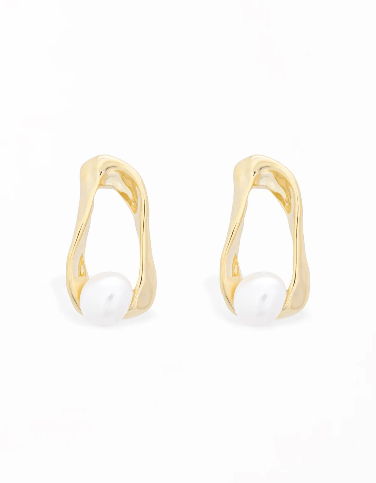 Luxurious Gold-Plated Freshwater Pearl Studs by Percocero