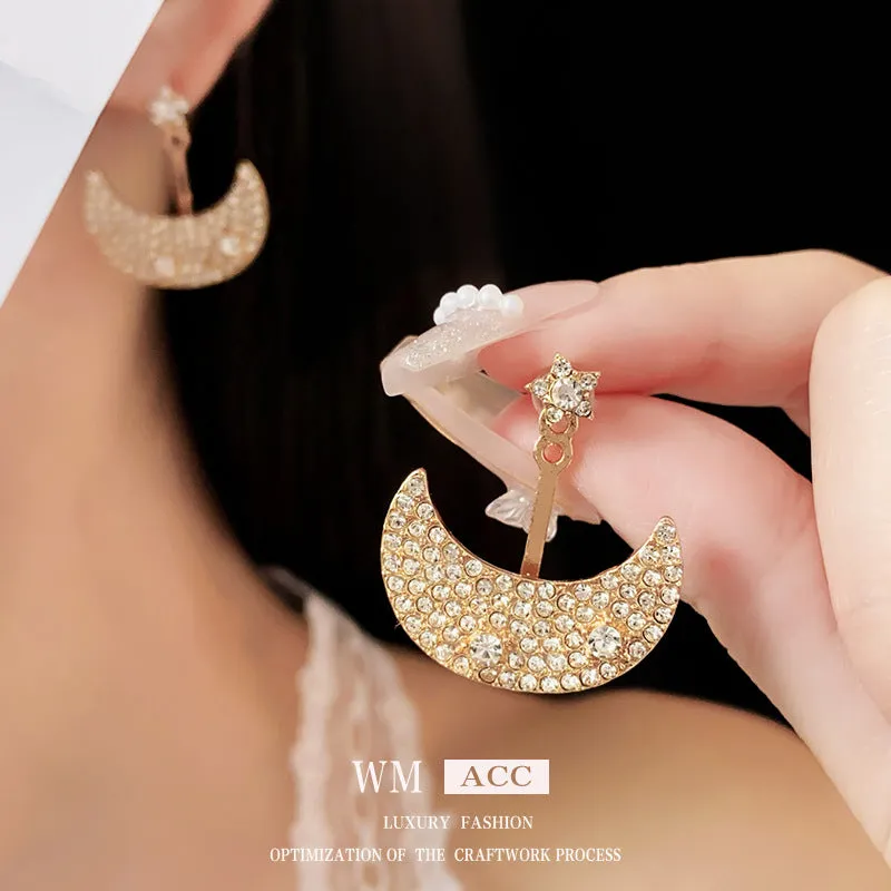 Luxurious Moon Geometric Alloy Electroplating Earrings