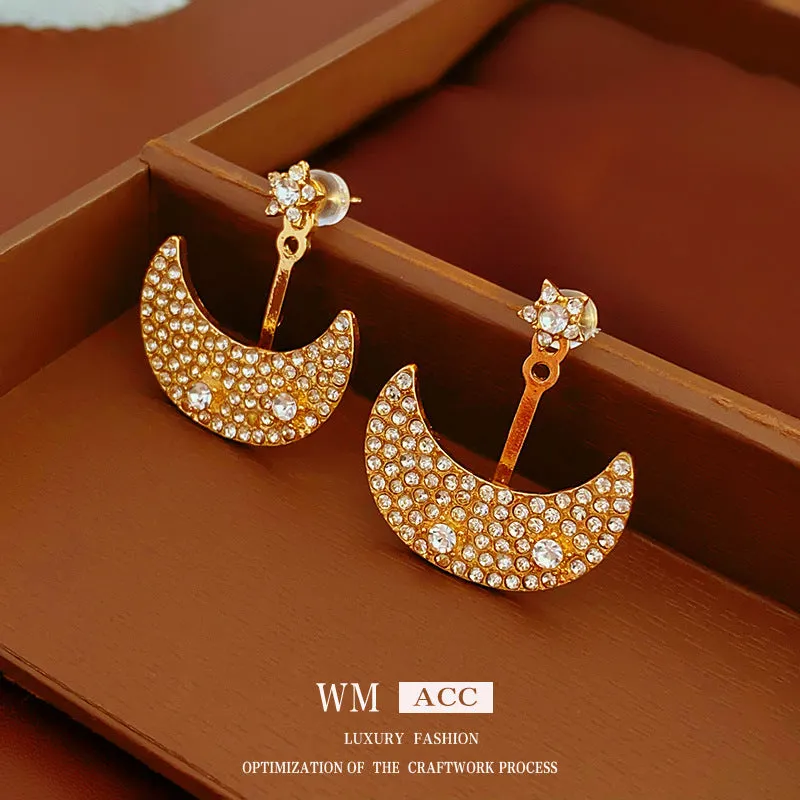 Luxurious Moon Geometric Alloy Electroplating Earrings