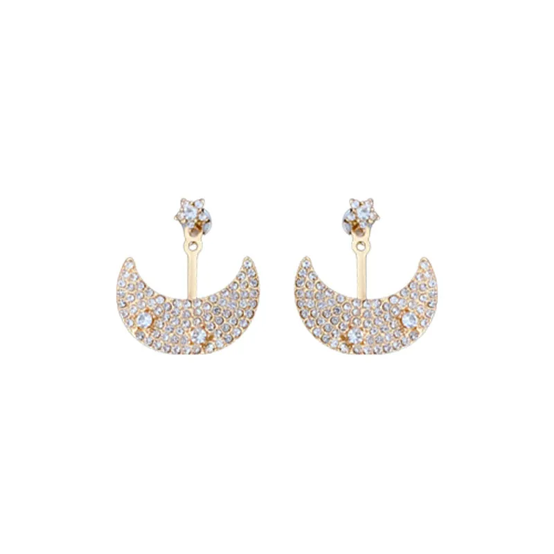 Luxurious Moon Geometric Alloy Electroplating Earrings