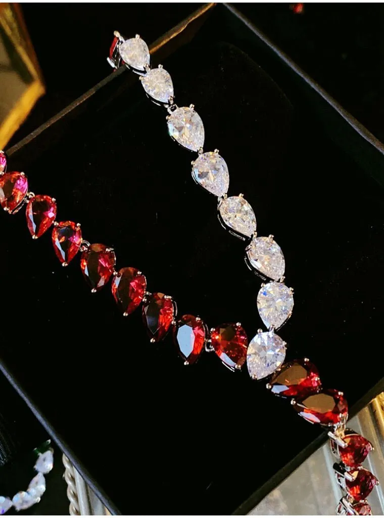 Luxurious Zircon-Encrusted Y-Shaped Necklace and Earrings Jewelry Set