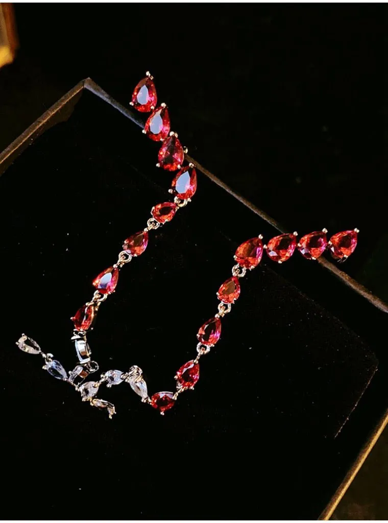 Luxurious Zircon-Encrusted Y-Shaped Necklace and Earrings Jewelry Set