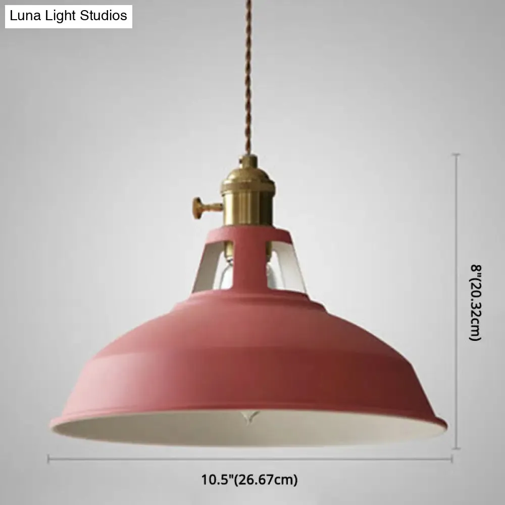 Macarons Industrial  Barn Shade Pendant Light Metal 1-Light Pendant Lighting For Restaurant