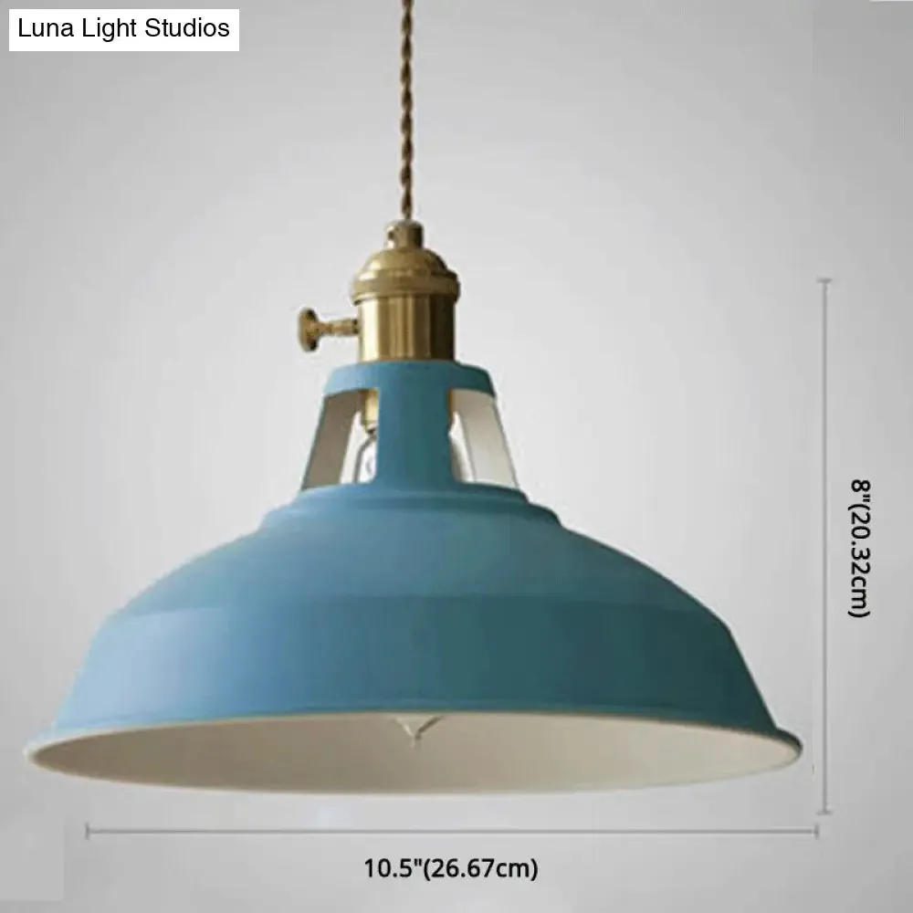 Macarons Industrial  Barn Shade Pendant Light Metal 1-Light Pendant Lighting For Restaurant