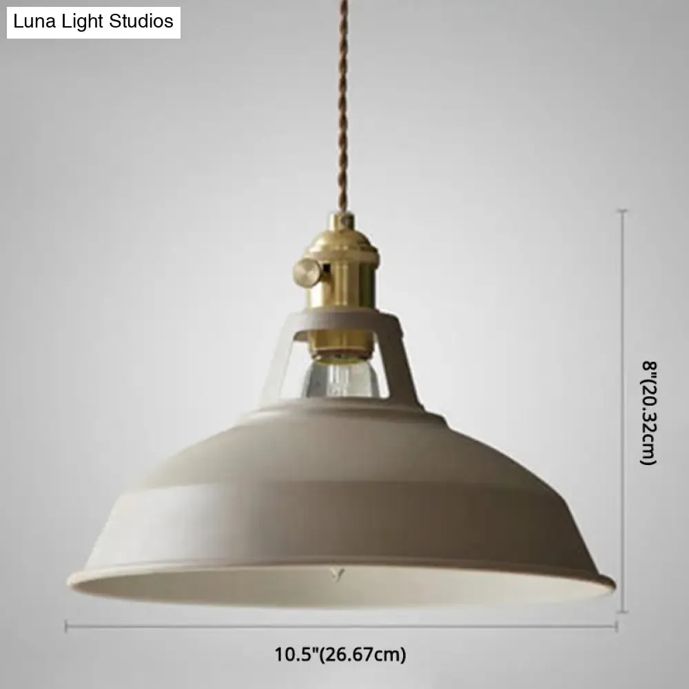Macarons Industrial  Barn Shade Pendant Light Metal 1-Light Pendant Lighting For Restaurant