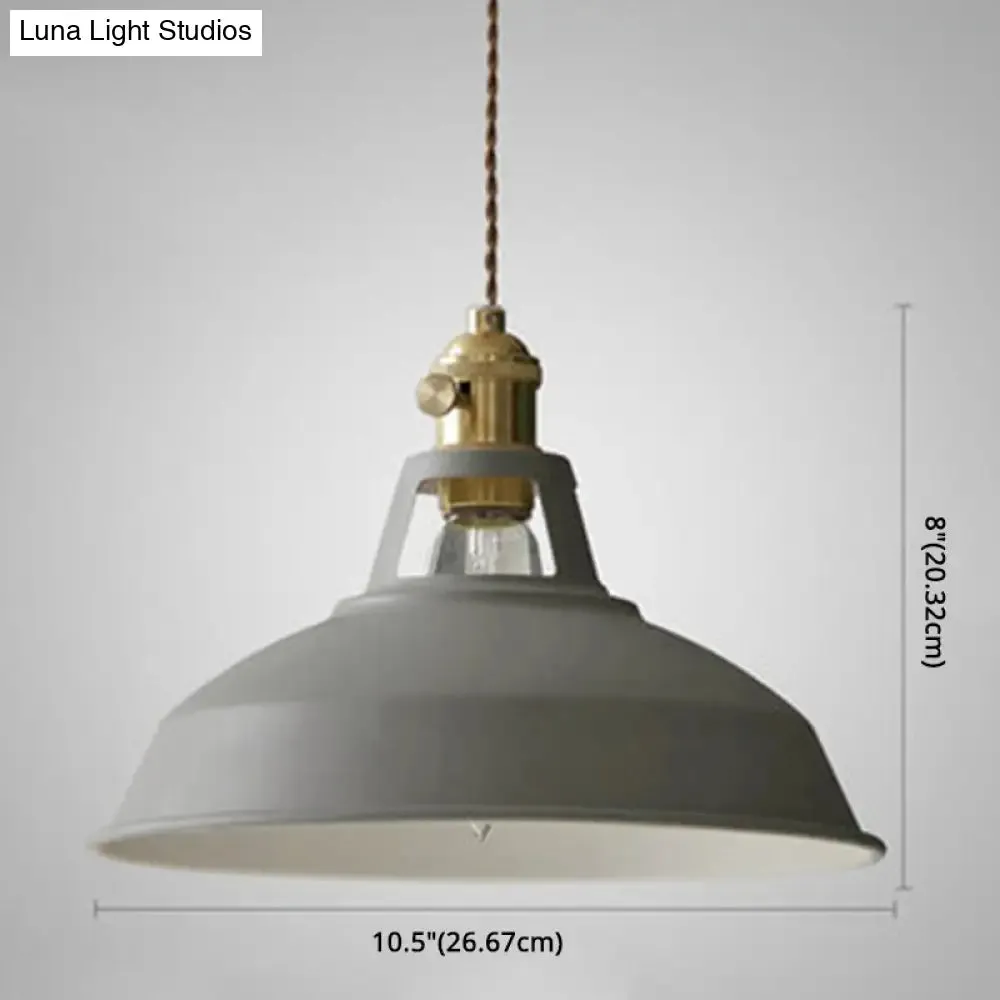 Macarons Industrial  Barn Shade Pendant Light Metal 1-Light Pendant Lighting For Restaurant