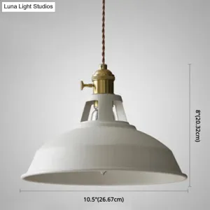 Macarons Industrial  Barn Shade Pendant Light Metal 1-Light Pendant Lighting For Restaurant