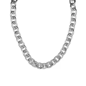 Maximalist Round Link Necklace- Silver