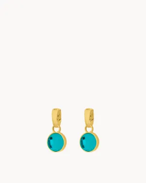 May Birthstone Friendship Dainty Signature Earring Pendants, Gold