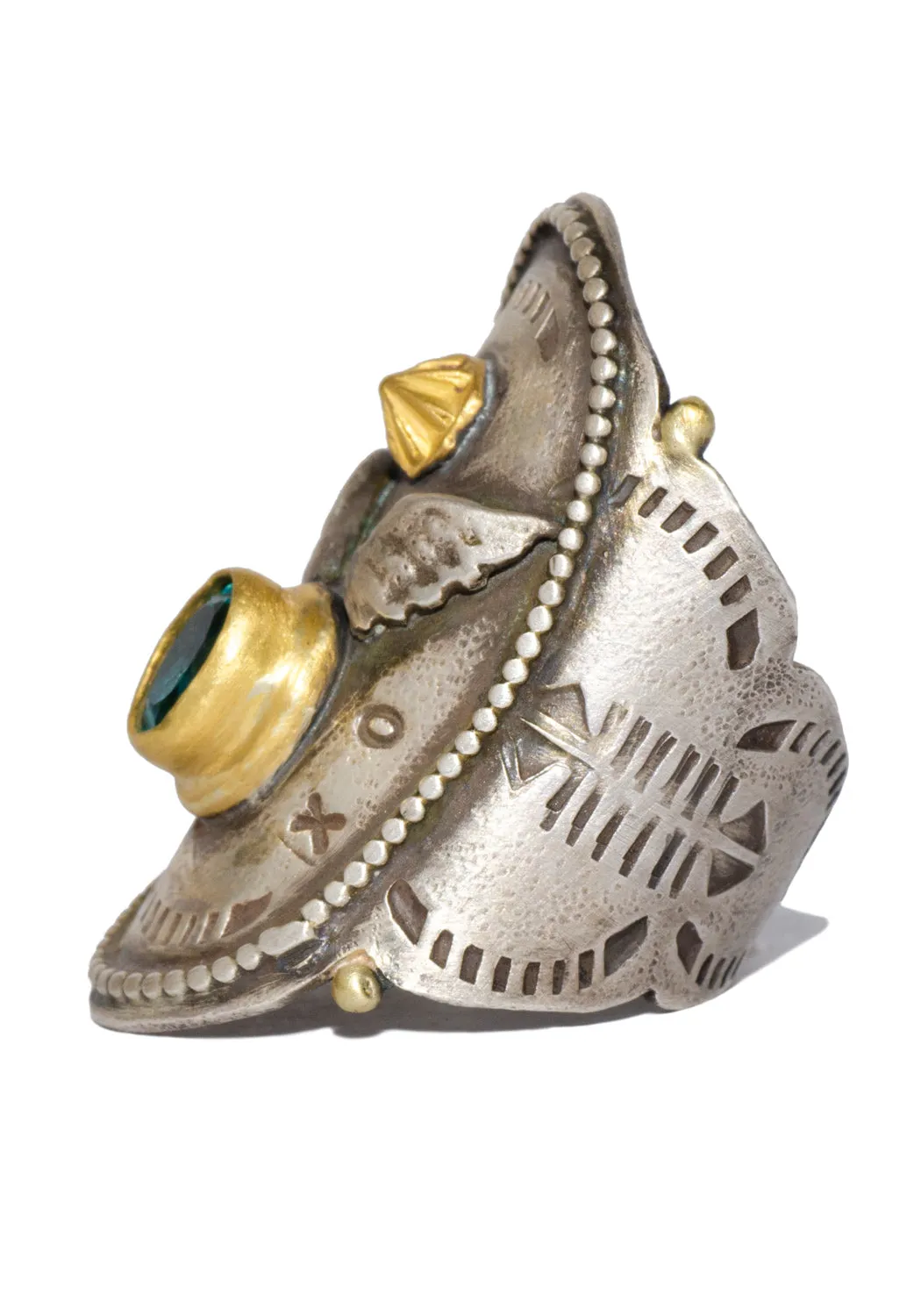 Melinda Risk Sterling Silver Winged Apatite Saddle Ring