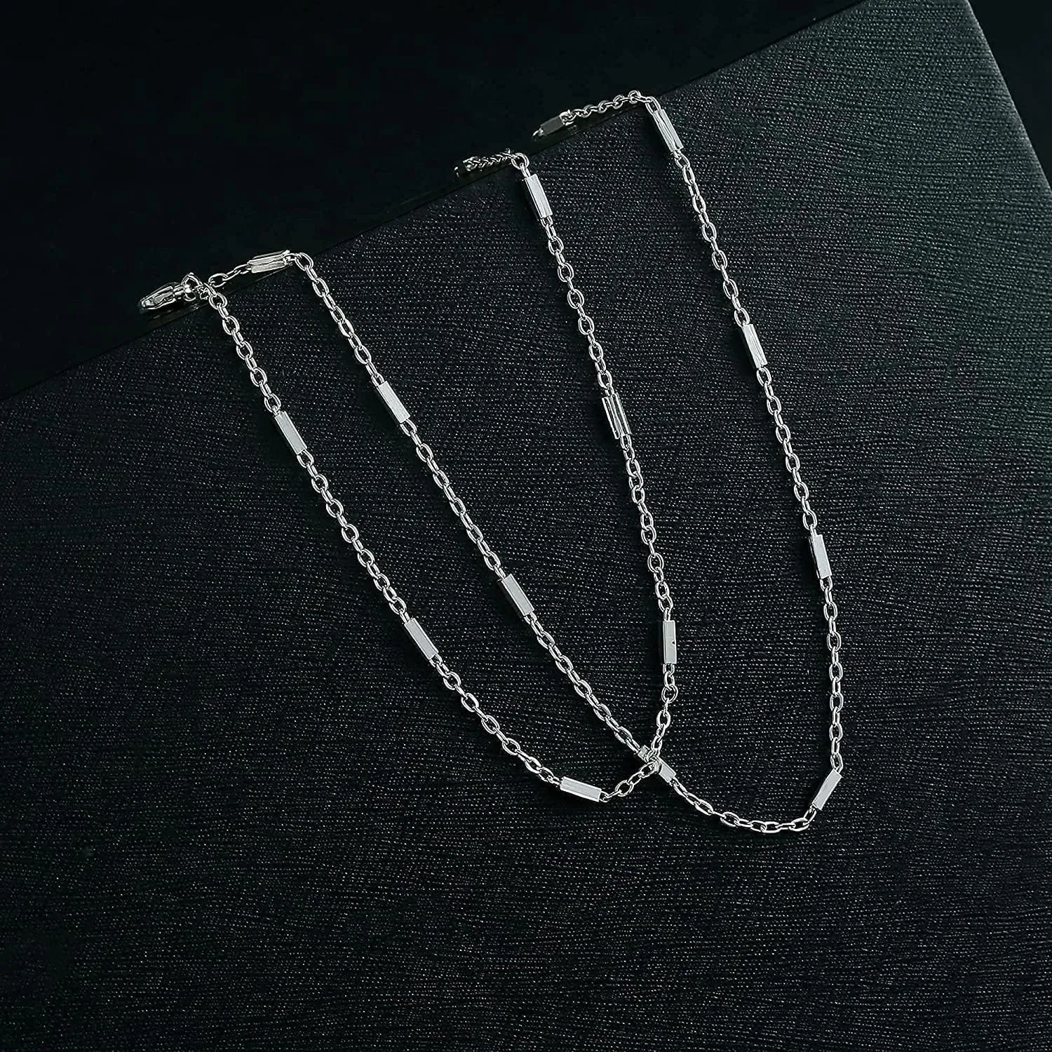MIDEEO Gold/Silver Ankle Bracelets for Women,14K Gold Anklets for Women Waterproof Cuban Link Heart Beads Herringbone Rhinestone Anklets Set Layered Anklet Bracelets for Women Gold Jewelry Gift