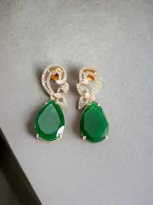 Minty Petal Rose Gold Earrings