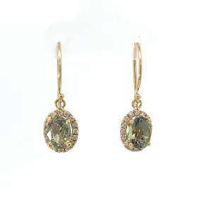 Modern 14kt Yellow Gold 2.11cttw Alexandrite  .50cttw Diamond Earrings