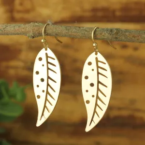 Modern Autumn Gold Leaf Earring