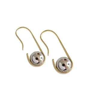 Modern Ball Paperclip Sterling Silver Hoop Earrings