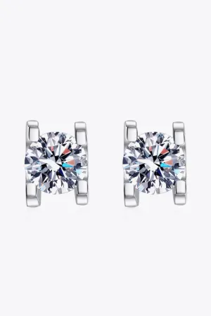 Modern Classic Minimalist 1 Carat Moissanite Stud Earrings