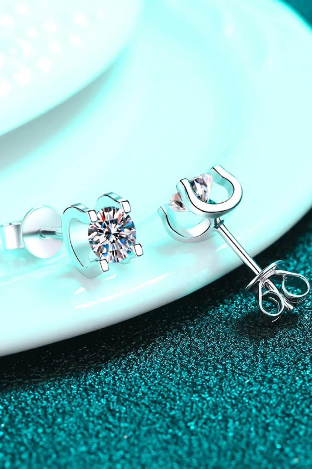Modern Classic Minimalist 1 Carat Moissanite Stud Earrings