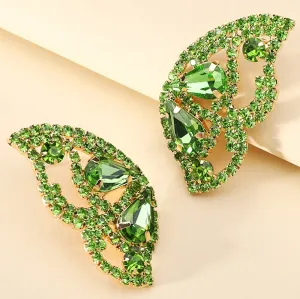 Modern Fashion Colorful Butterfly Crystal Wings Stud Earrings For Women