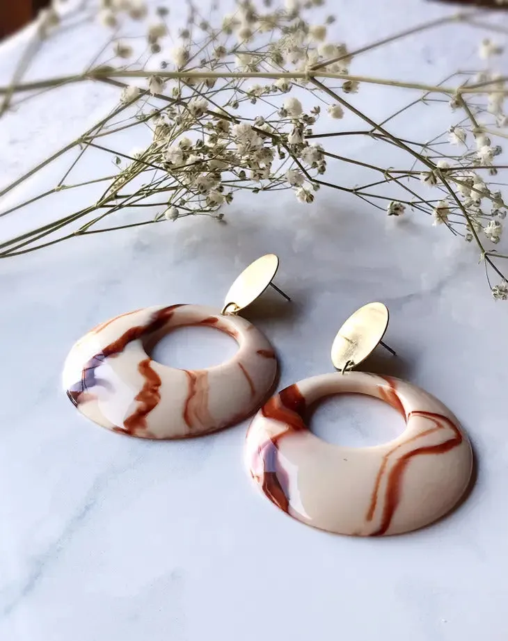Modern Roman Hoop Earrings