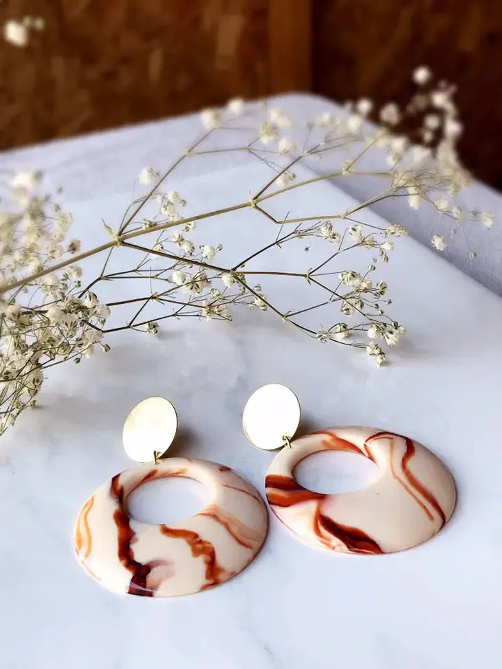 Modern Roman Hoop Earrings