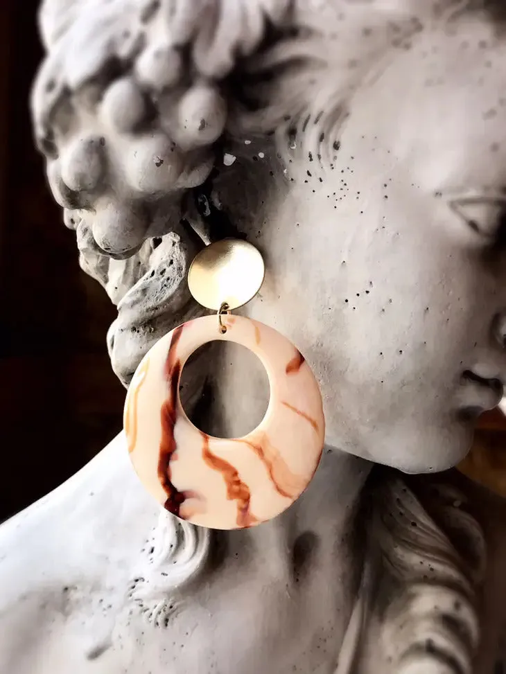 Modern Roman Hoop Earrings
